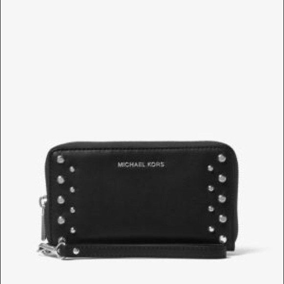 Michael Kors Handbags - Mercer Studded Leather Smartphone Wristlet